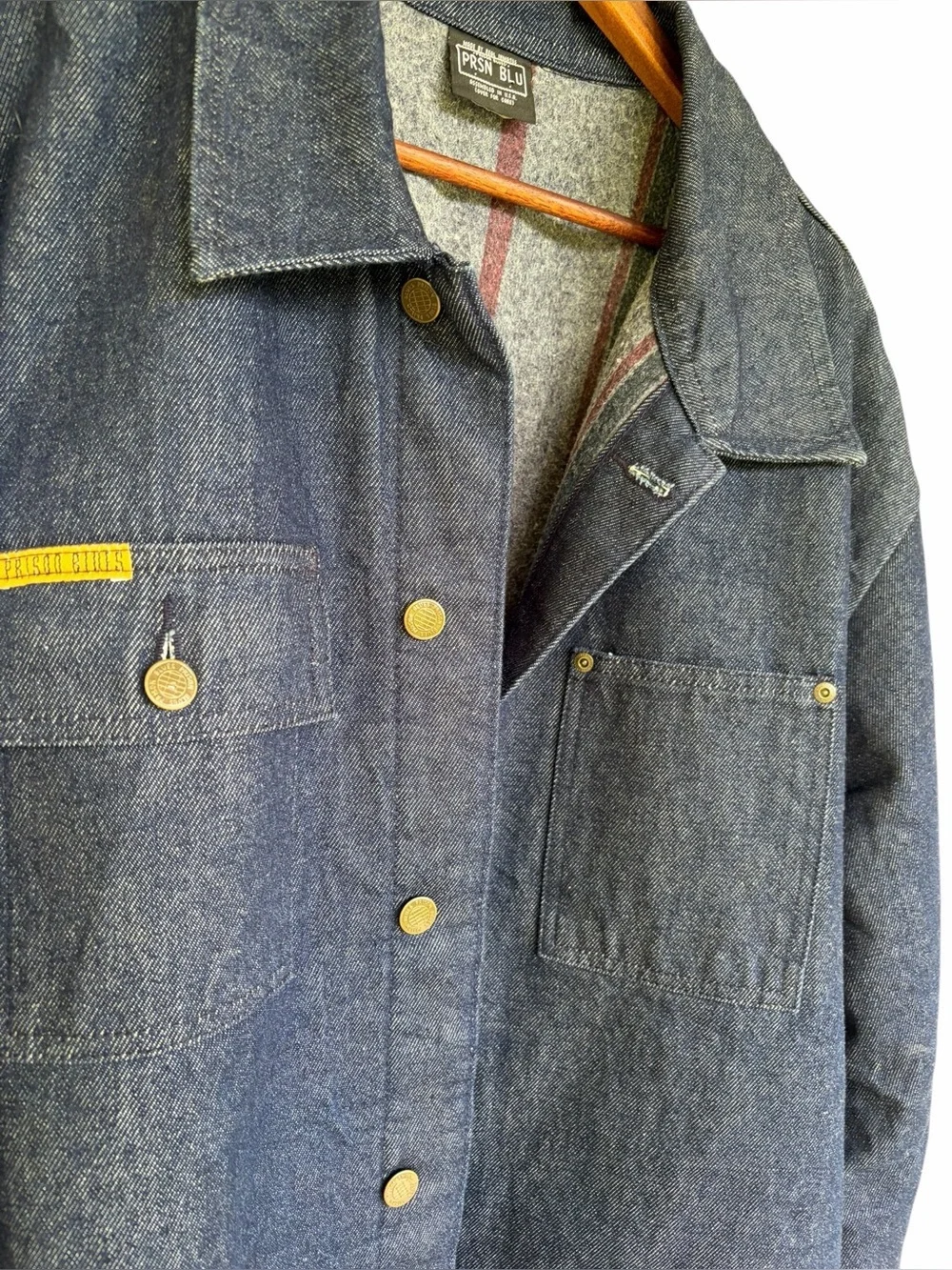 Prison Blues Lined Rigid Dark Blue Denim Yard Coat